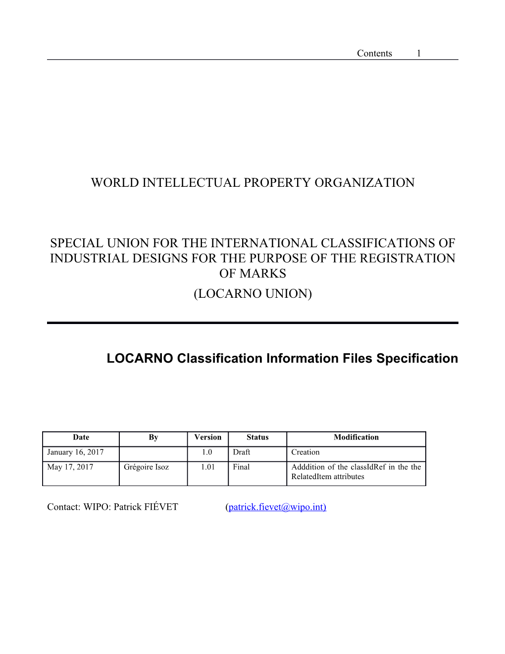 LOCARNO Classification Information Files Specification