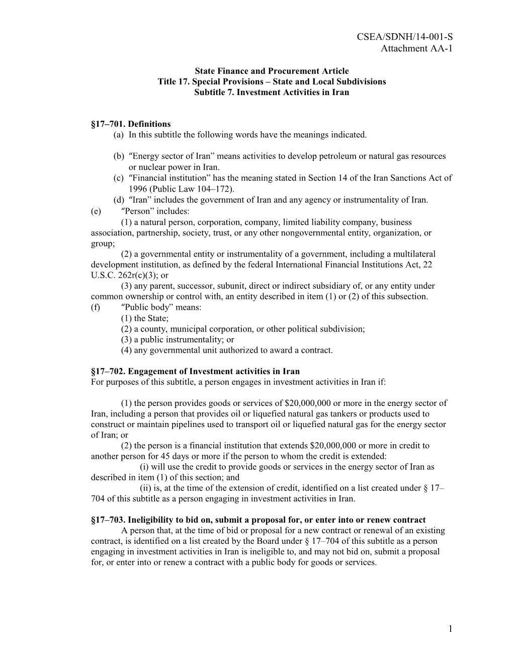 Title 17. Special Provisions State and Local Subdivisions