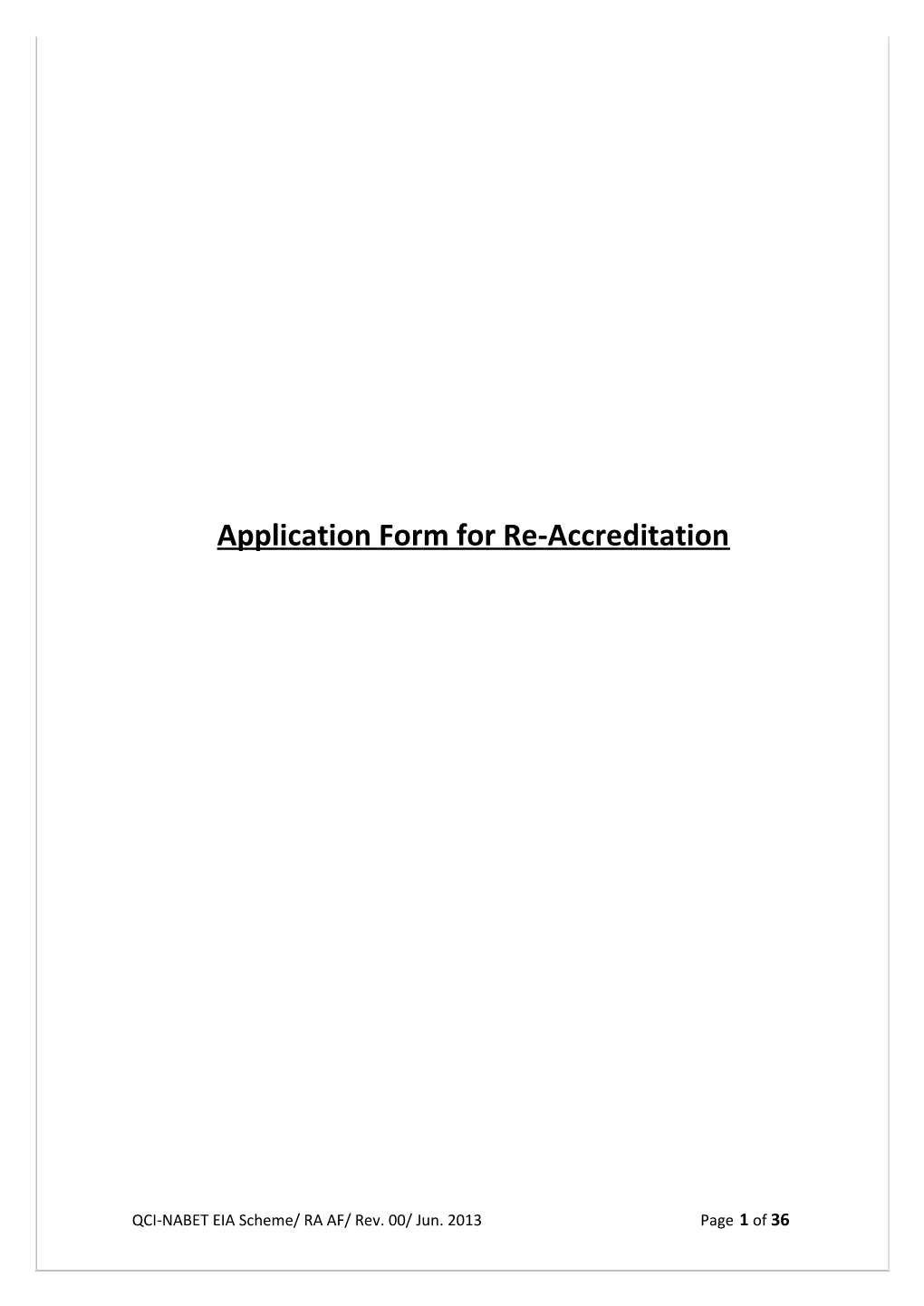 Application Form for Re-Accreditation