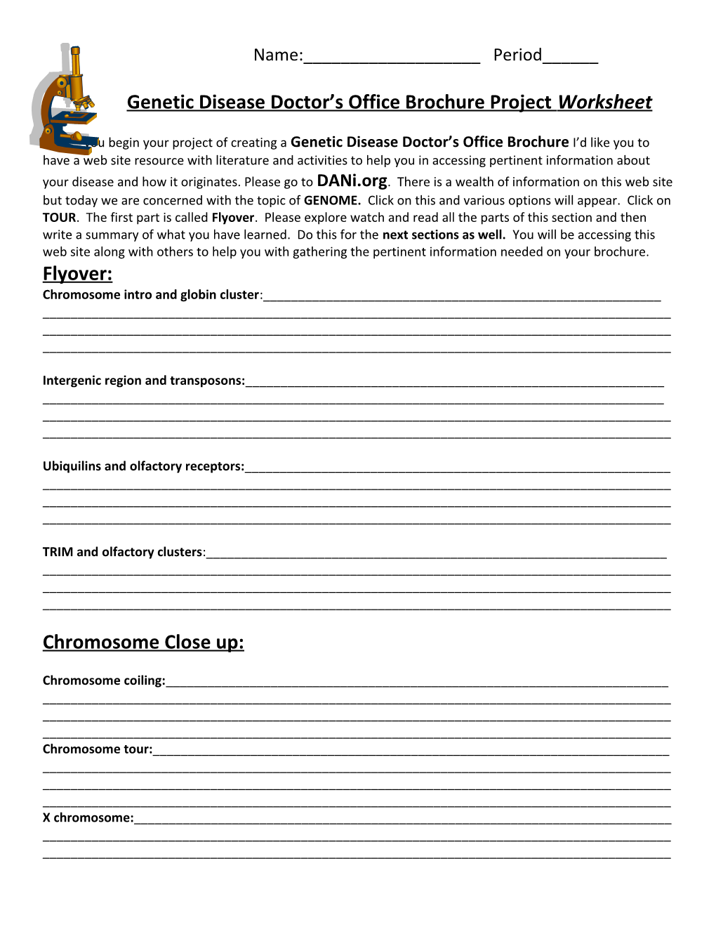 Genetic Disease Doctor S Office Brochure Project Worksheet