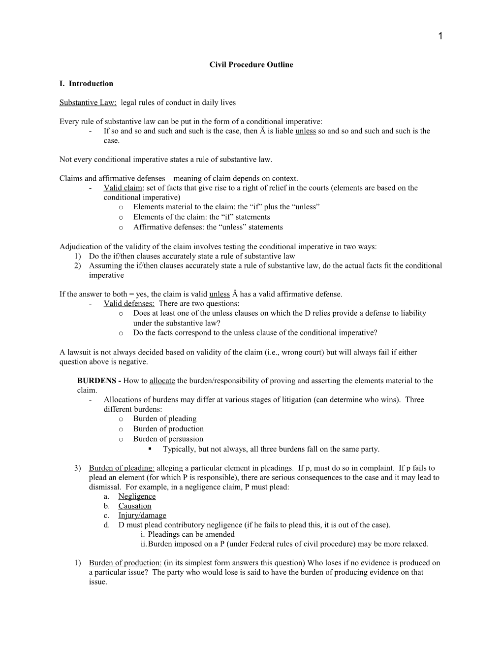 Civil Procedure Outline s5