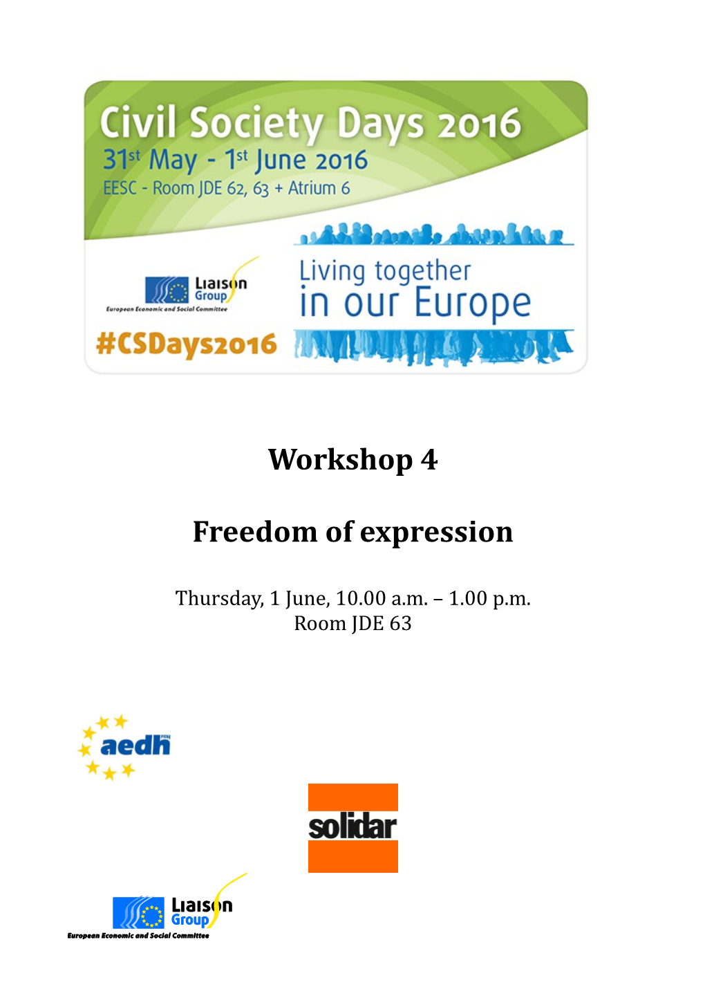 Civil Society Days 2016 - Workshop on Freedom of Expression