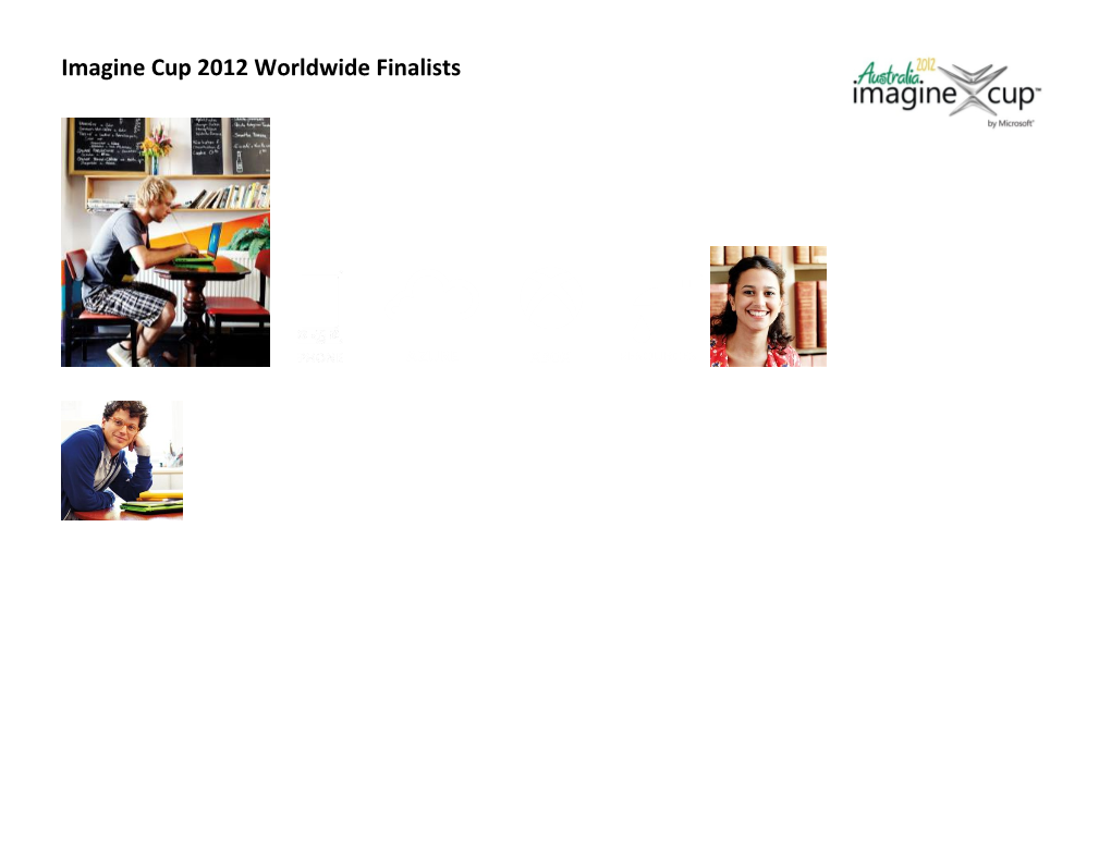 Imagine Cup 2012 Worldwide Finalist Projects