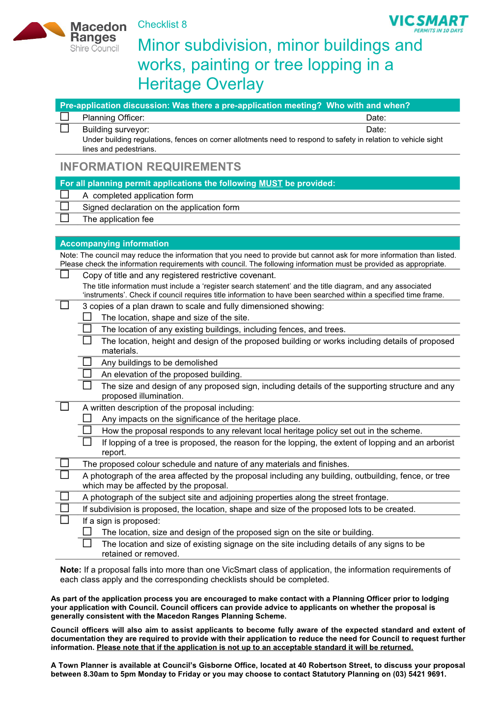 Checklist 1 - Construction And/Or Extension of a Single Dwelling Or Multi Dwellings on a Lot