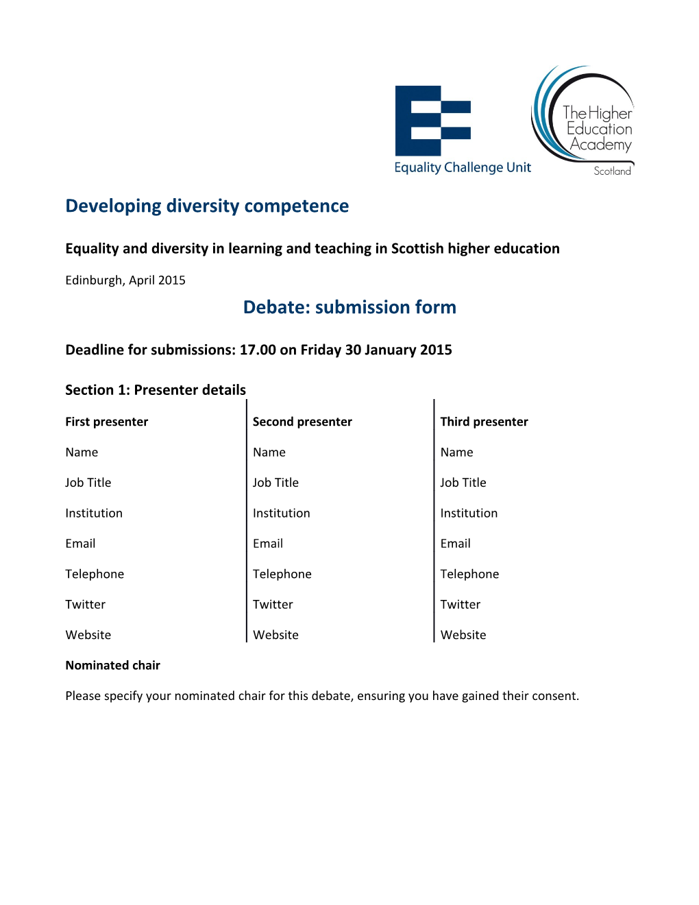 Equality and Diversity in Learning and Teaching in Scottish Higher Education