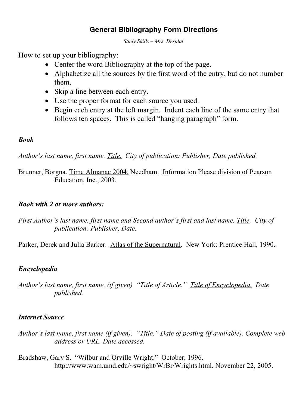 Lake Nyos Bibliography Form Directions