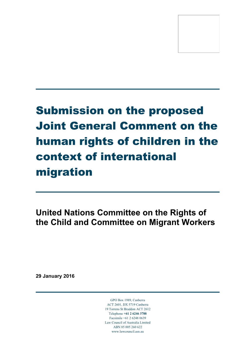 United Nations Committee on the Rights of the Child and Committee on Migrant Workers