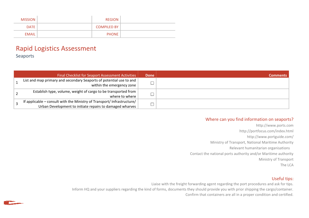 Where Can You Find Information on Seaports?