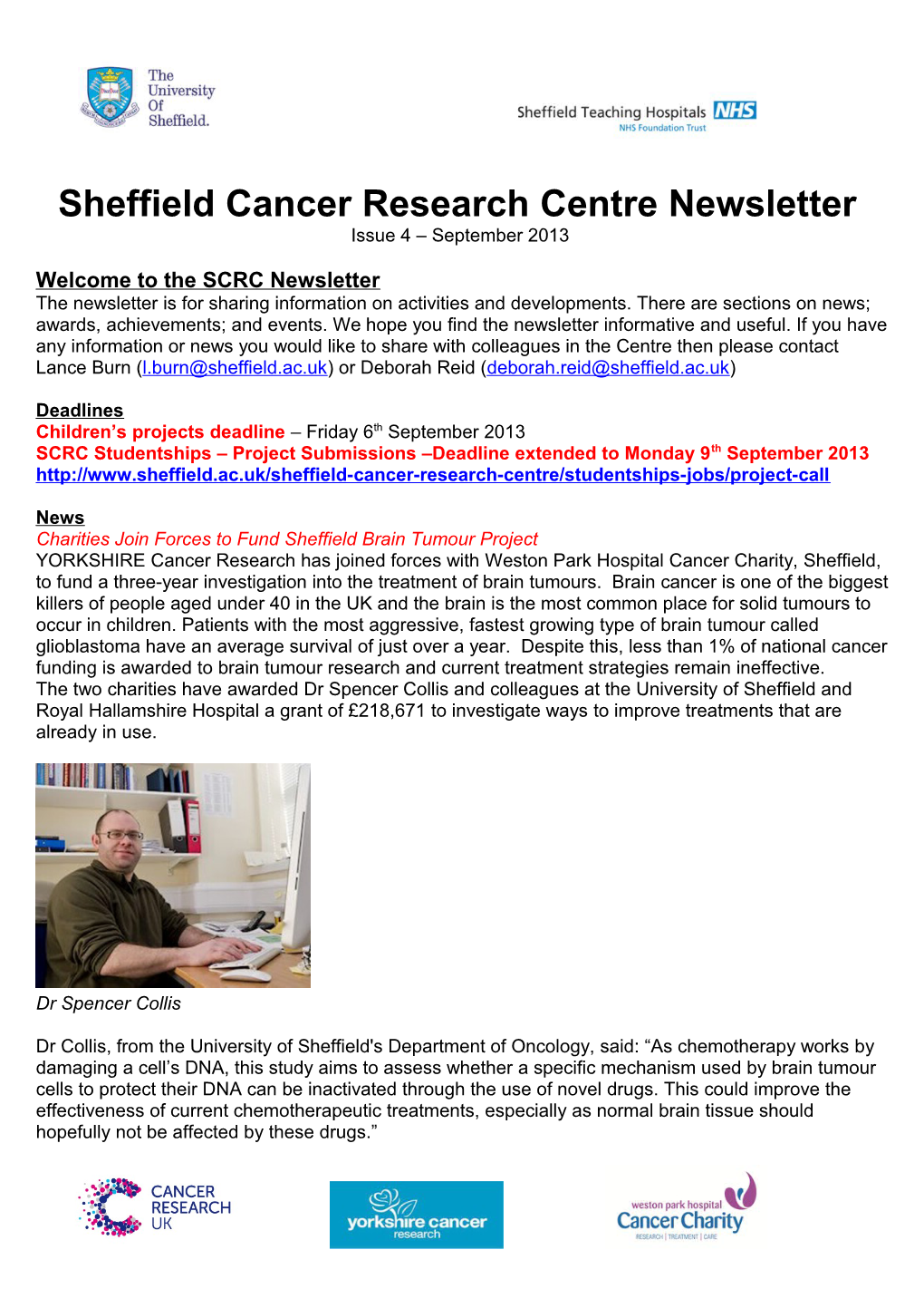 Sheffield Cancer Research Centre Newsletter