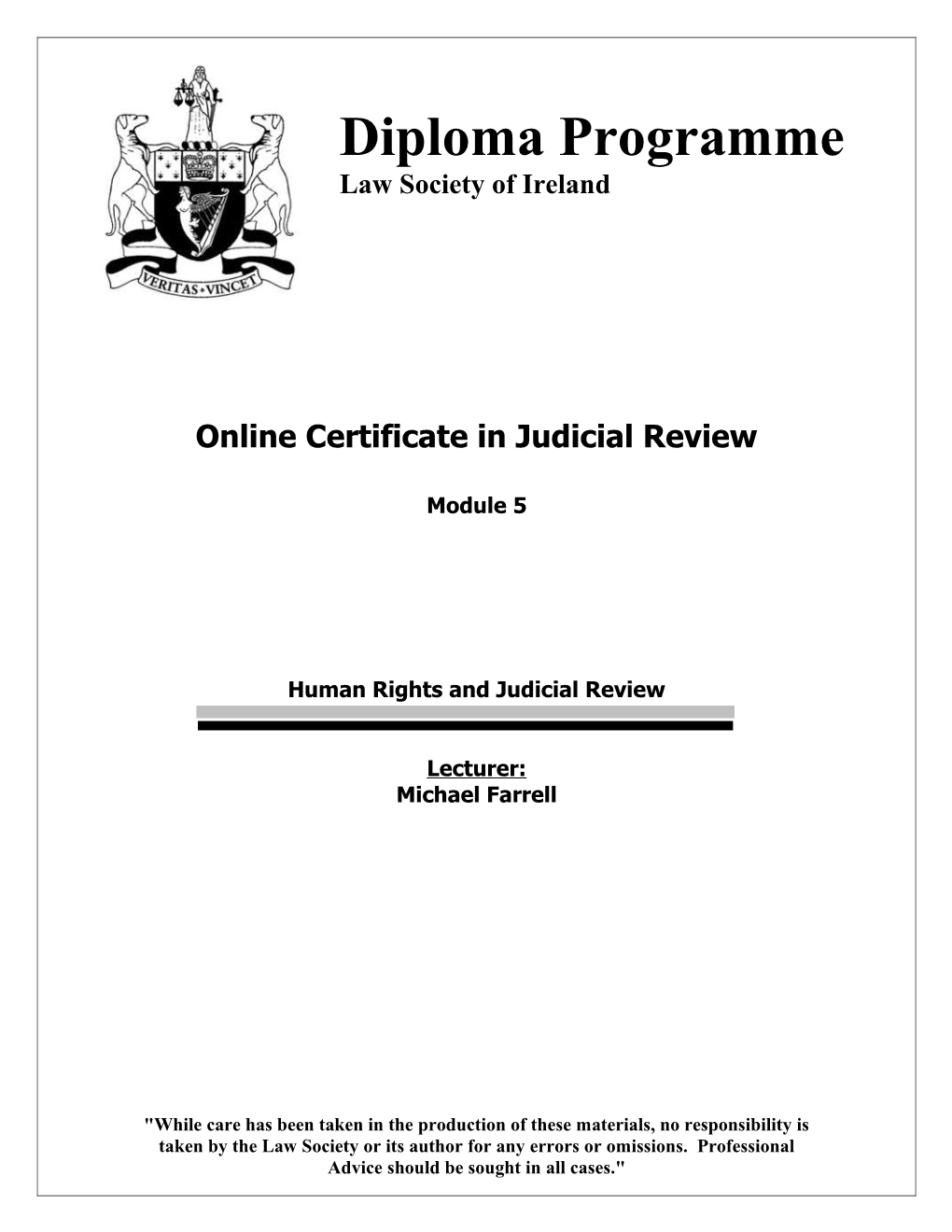 Online Certificate in Judicial Review