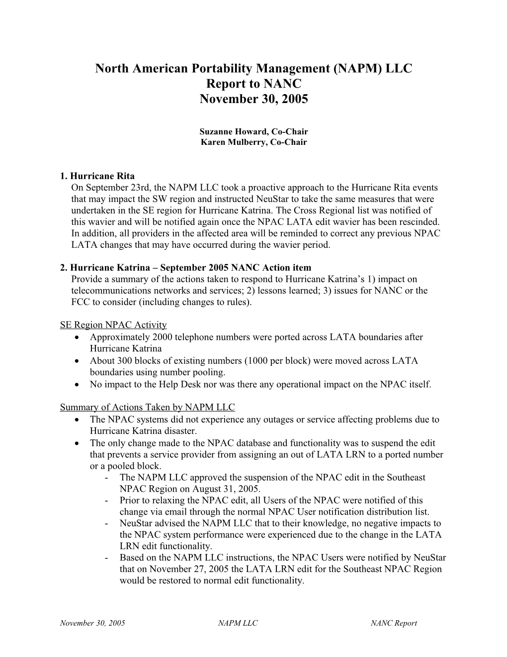 Wireless Number Portability Operations