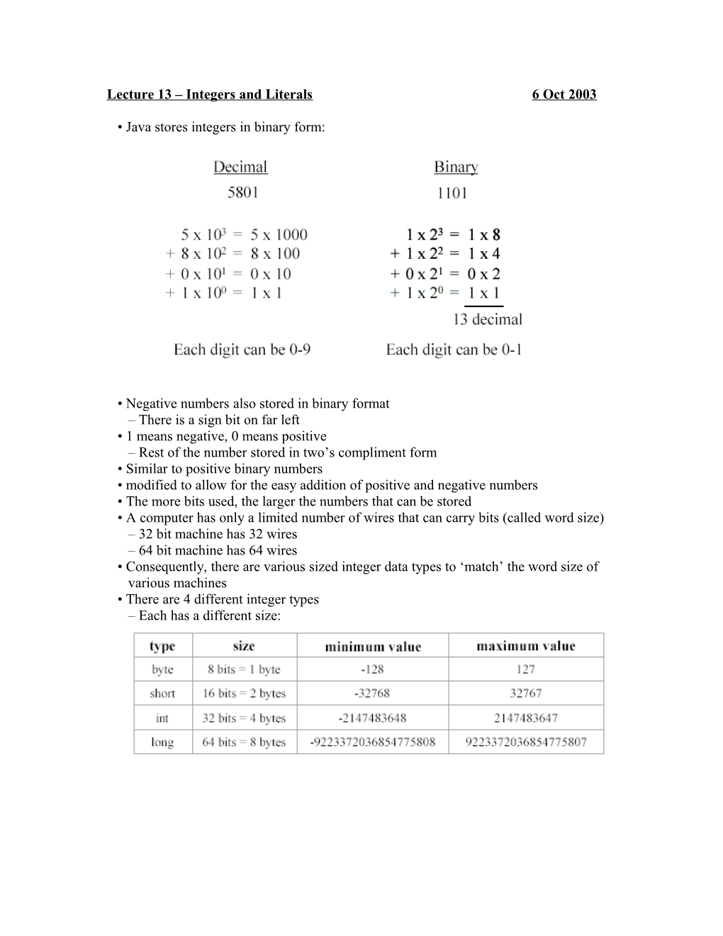 Lecture 01 Introduction to Java Programs