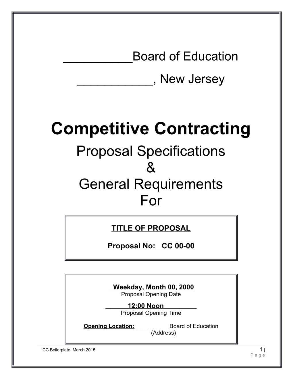 Competitive Contracting
