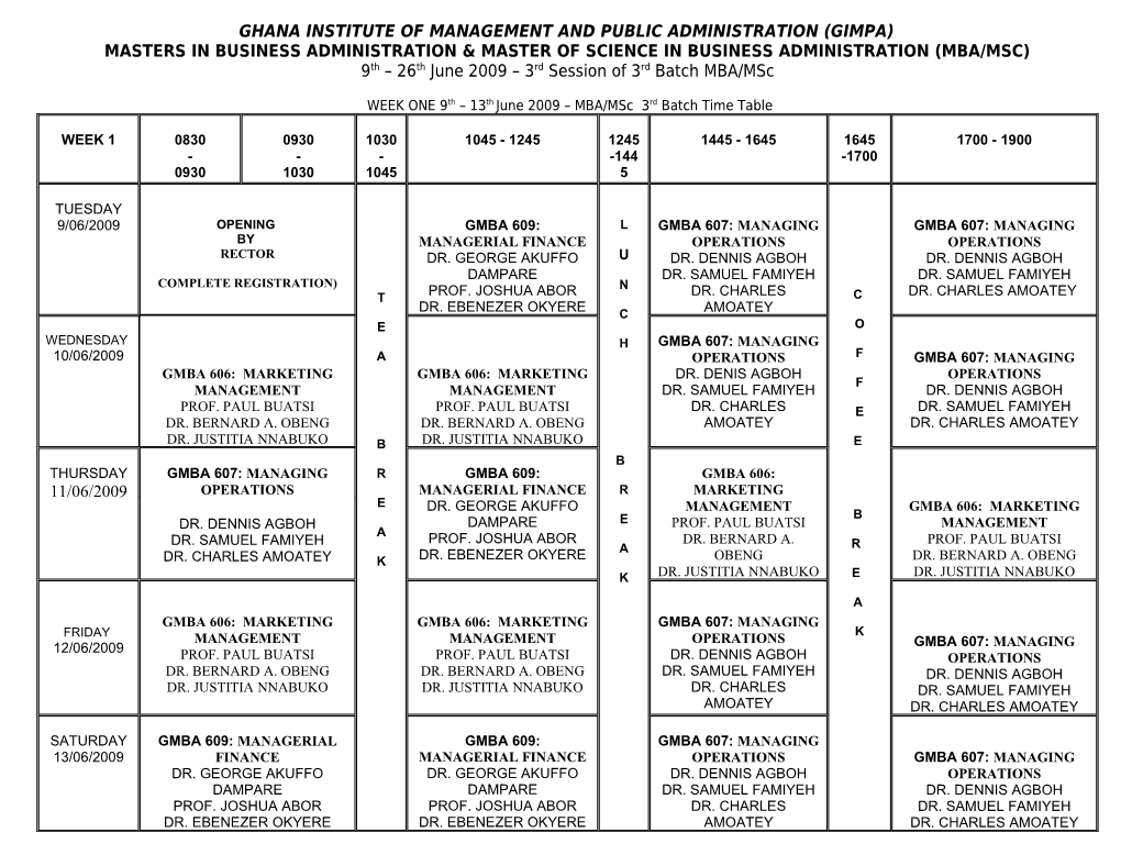 Ghana Institute of Management and Public Administration (Gimpa)