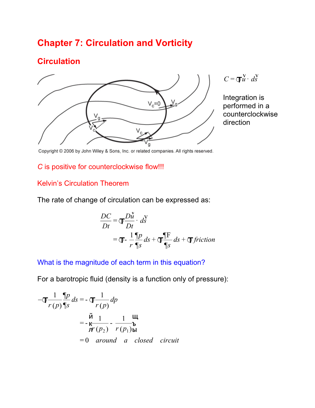 Chapter 7: Circulation and Vorticity