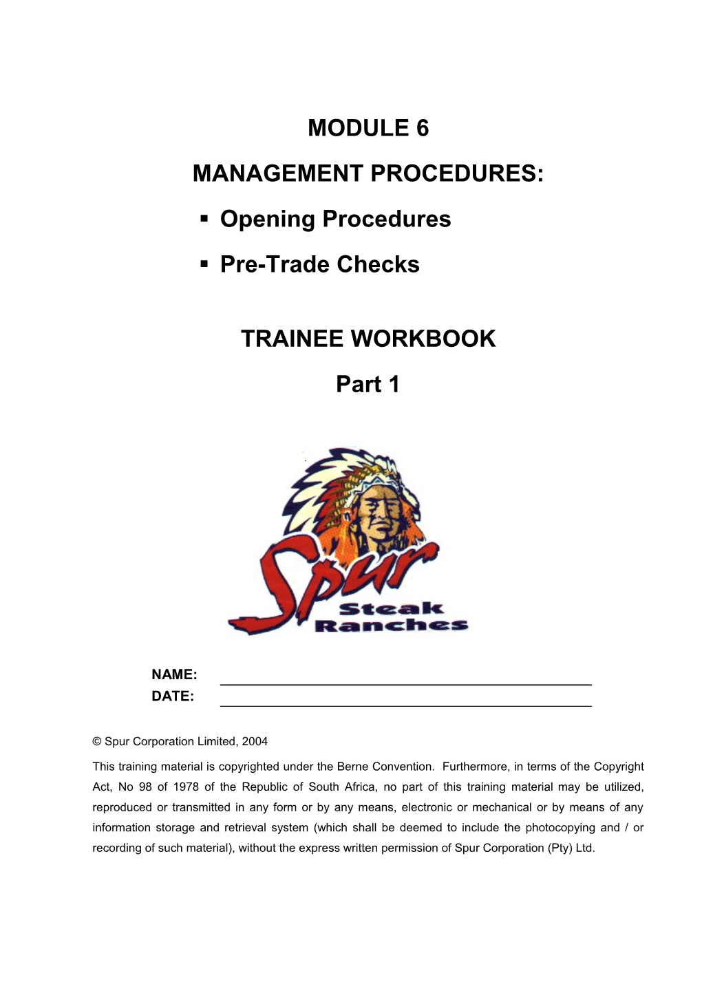 Management Procedures