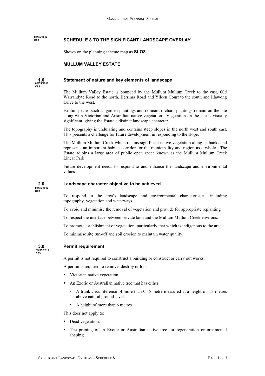 Manningham Planning Scheme