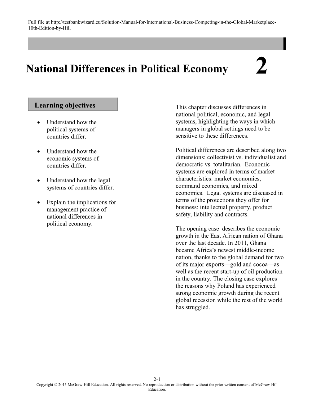 National Differences in Political Economy