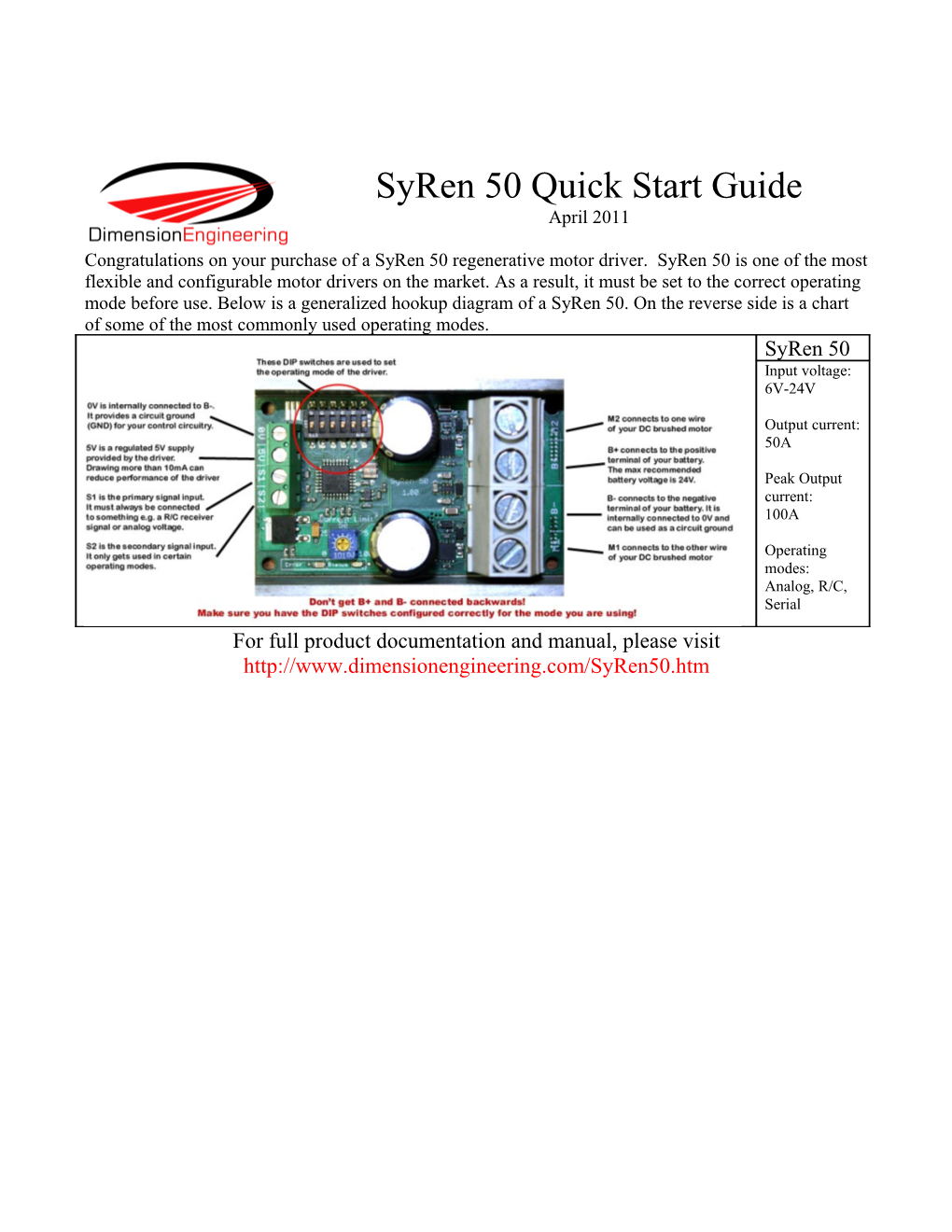 Syren 50 Quick Start Guide