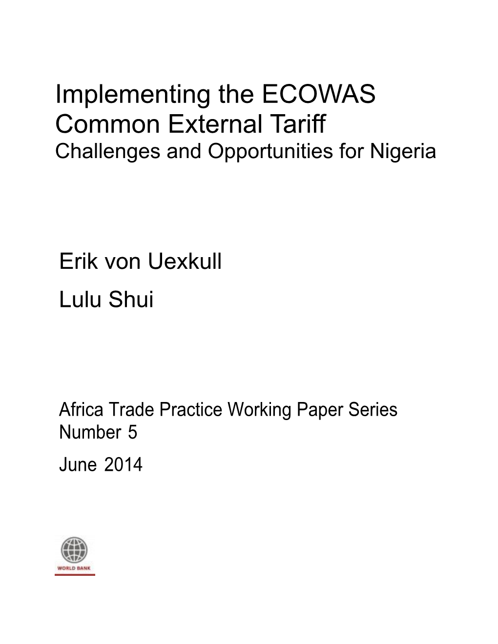 Implementing the ECOWAS Common External Tariff