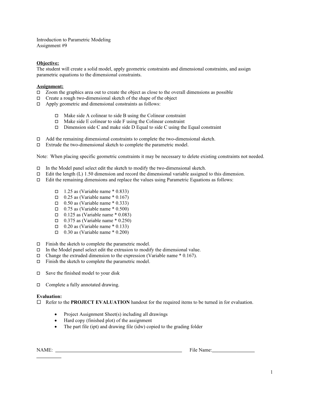 Introduction to Parametric Modeling