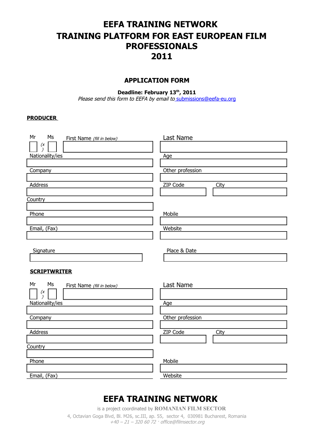 Tef Application Form