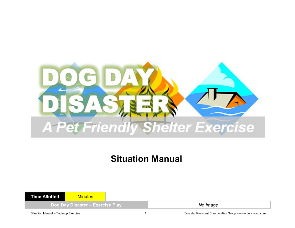 Situation Manual Tabletop Exercise 1 Disaster Resistant Communities Group