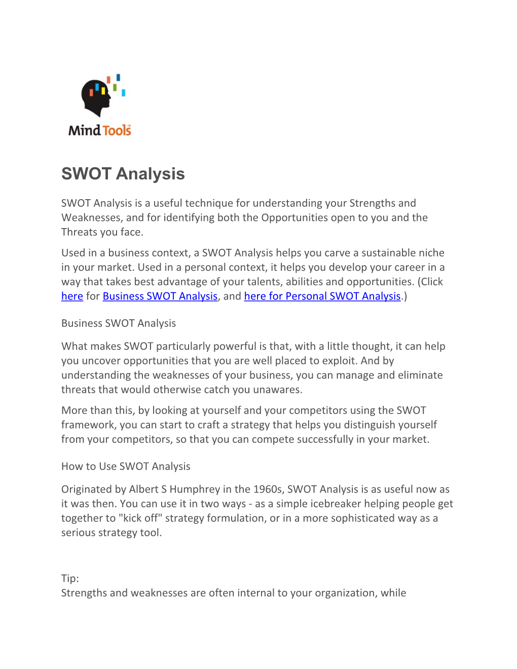 SWOT Analysis s4