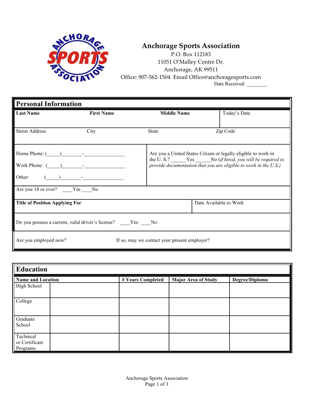 Anchorage Sports Association