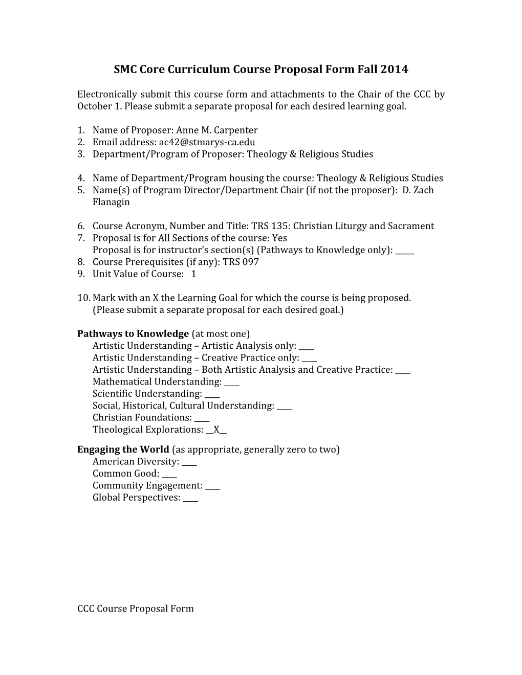 TRS 135 Course Proposal Form