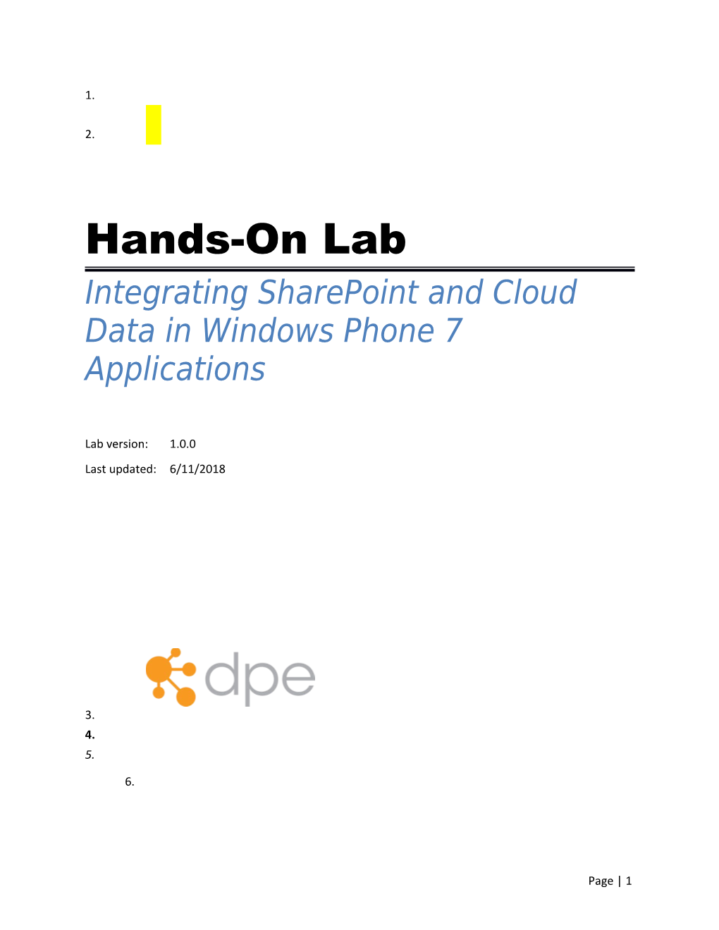 Integrating Sharepoint and Cloud Data in Windows Phone 7 Applications