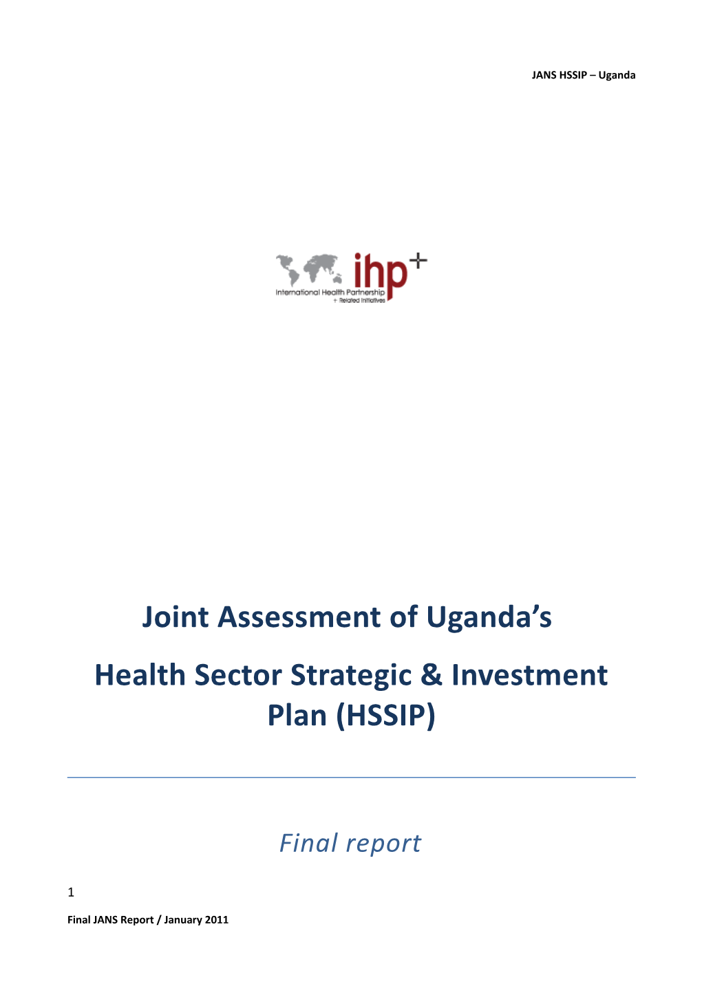 Health Sector Strategic & Investment Plan (HSSIP)
