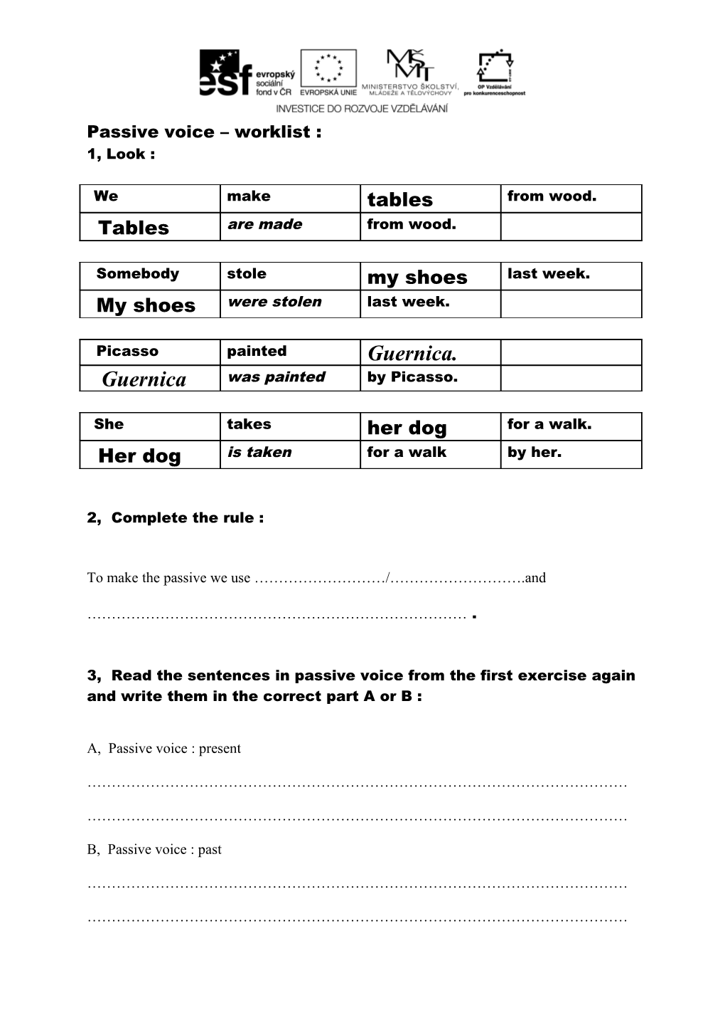 Passive Voice Worklist