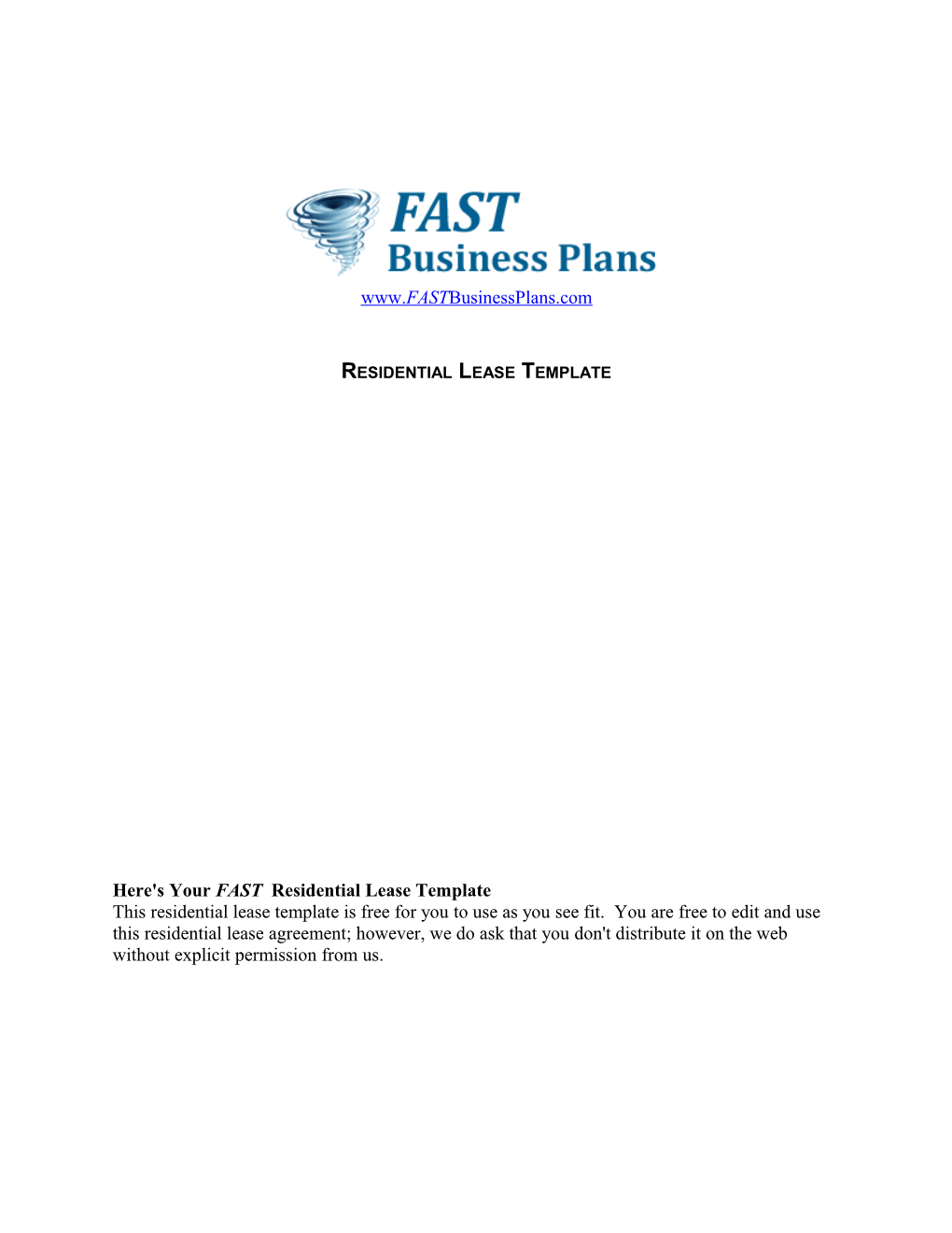 Residential Lease Template