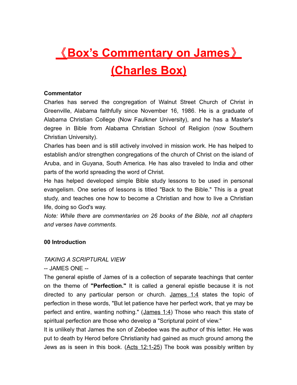 Box S Commentary on James (Charles Box)