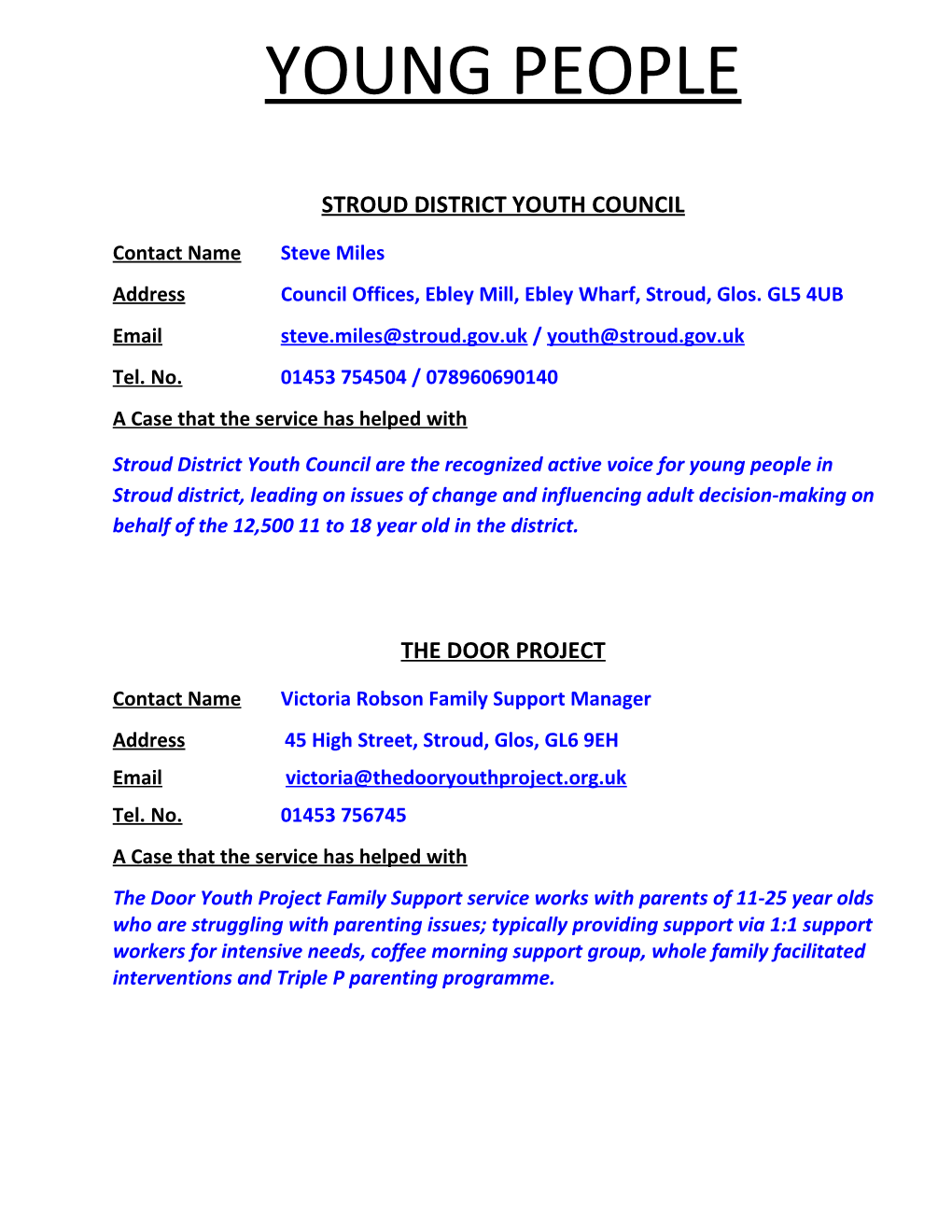 Stroud District Youth Council