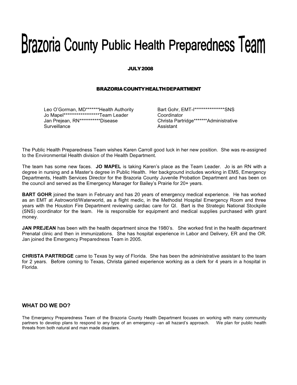 Brazoria County Health Department