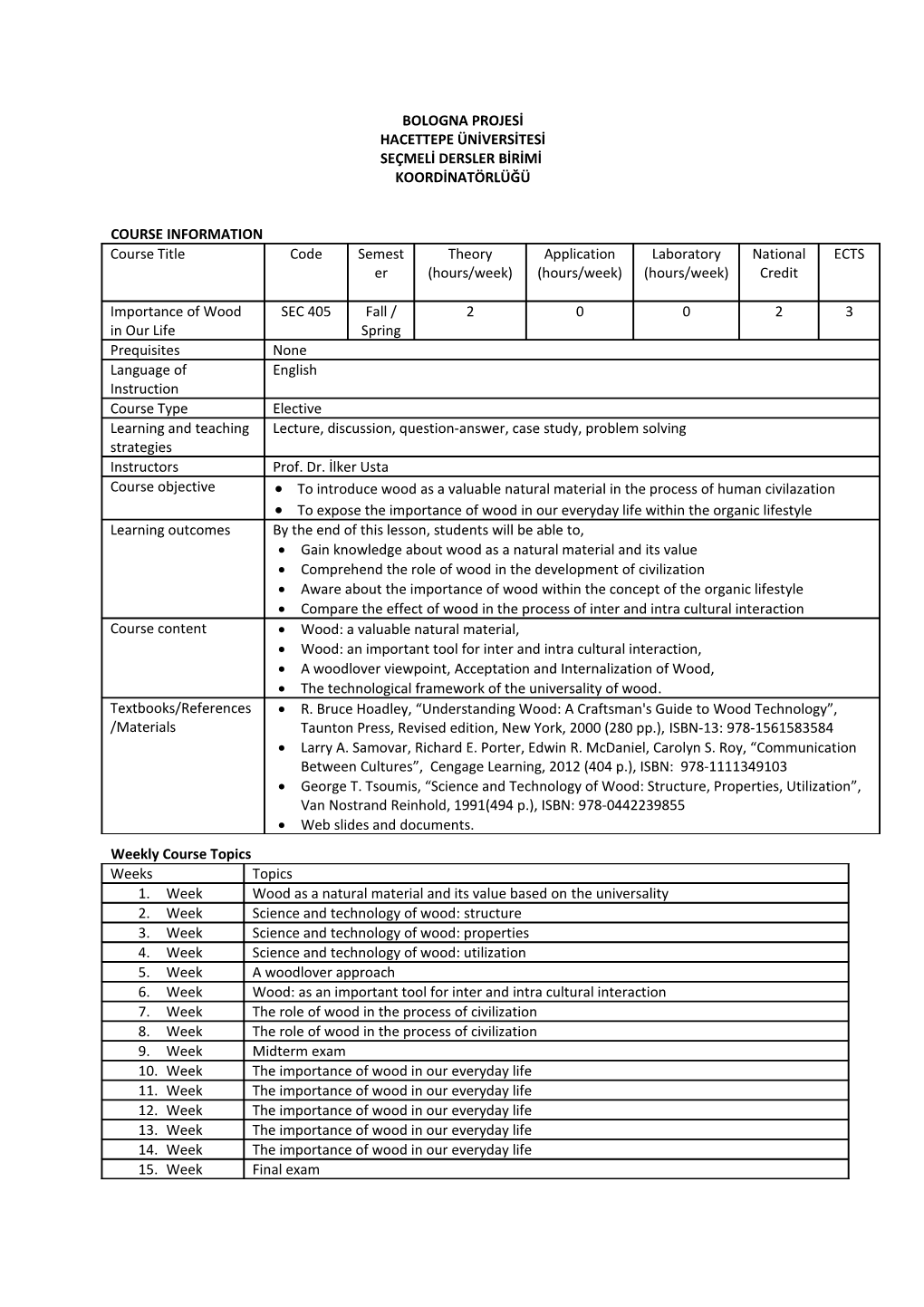 Course Information s2