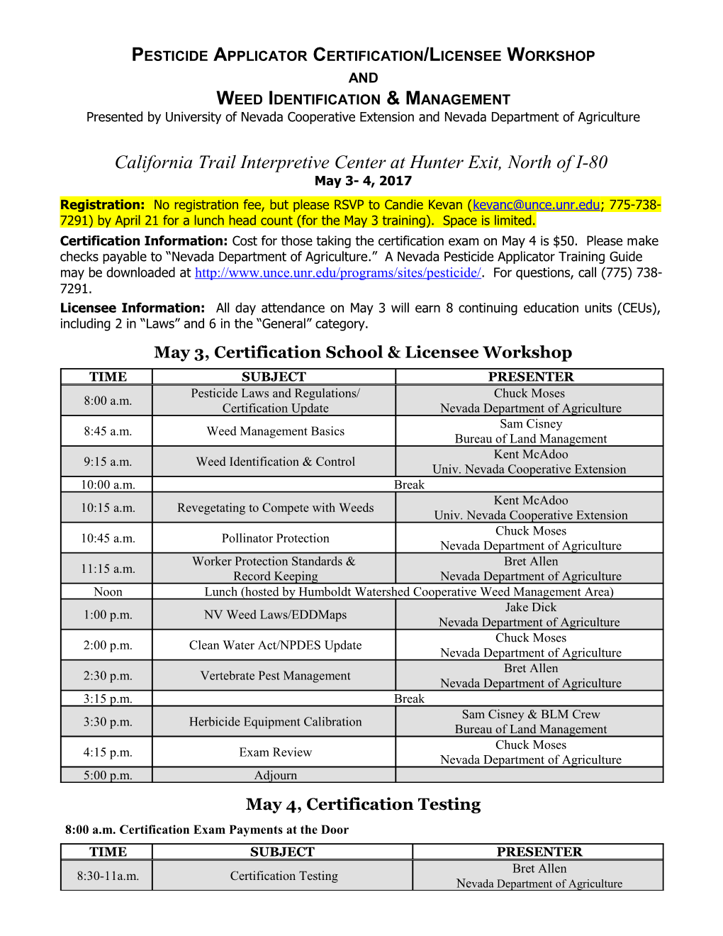 1999 Pesticide Applicator Training