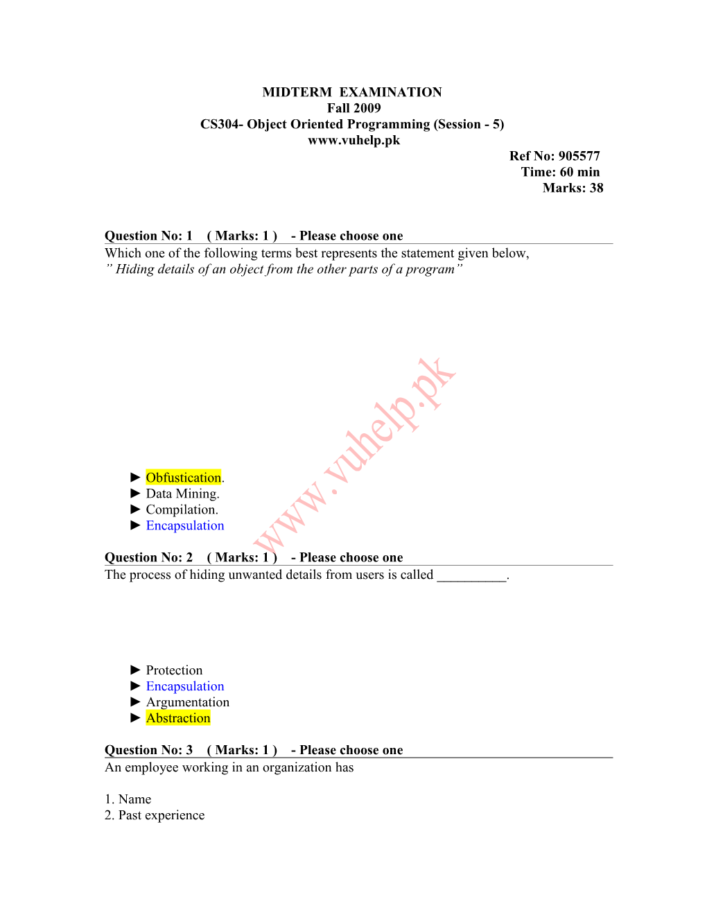 CS304- Object Oriented Programming (Session - 5)