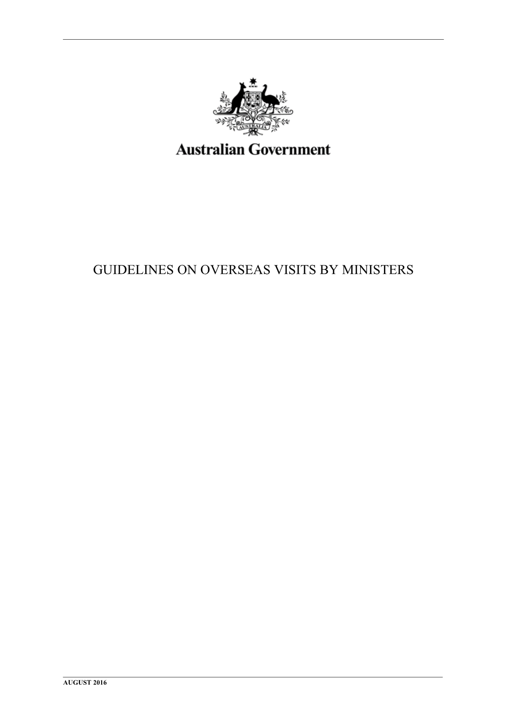 Guidelines on Overseas Visits by Ministers