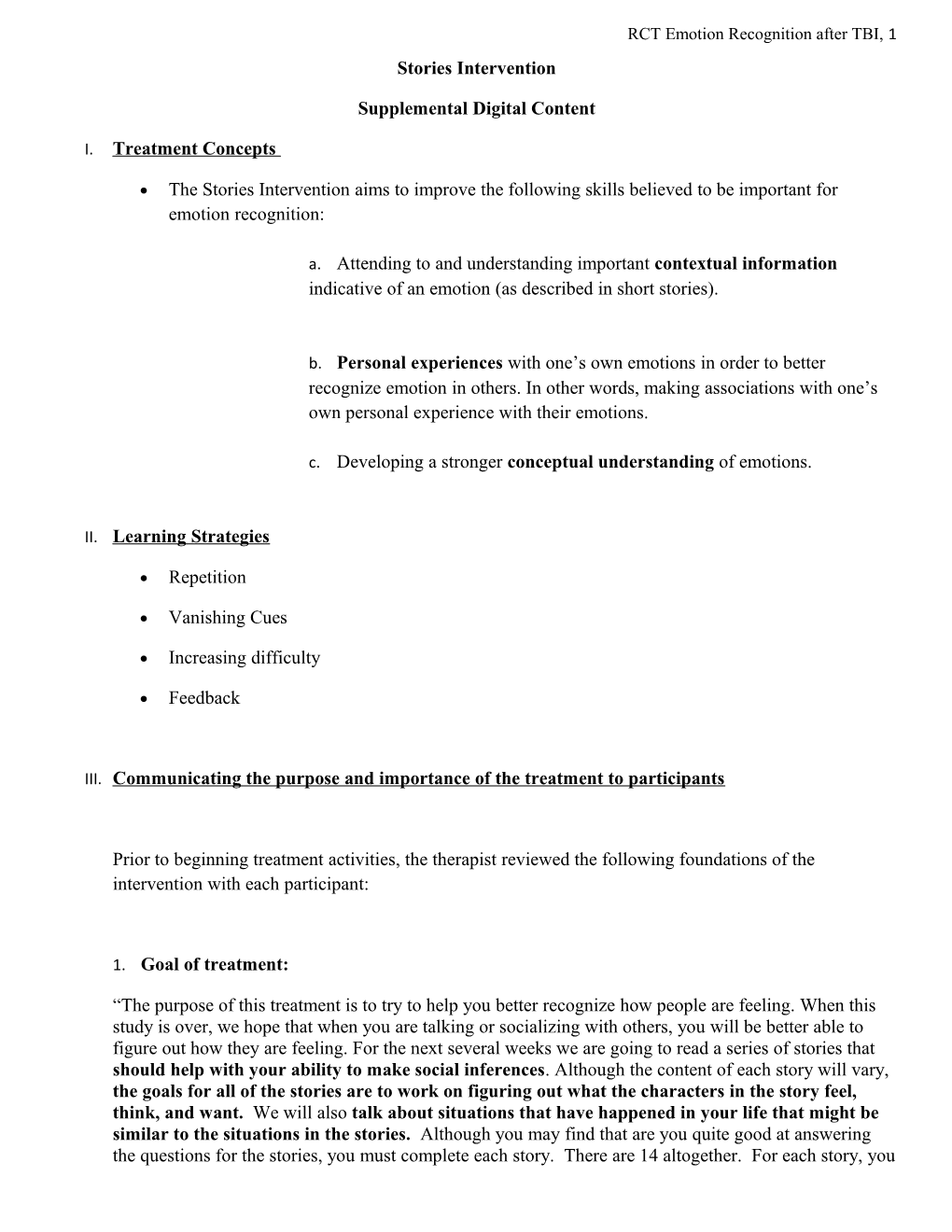 RCT Emotion Recognition After TBI, 1