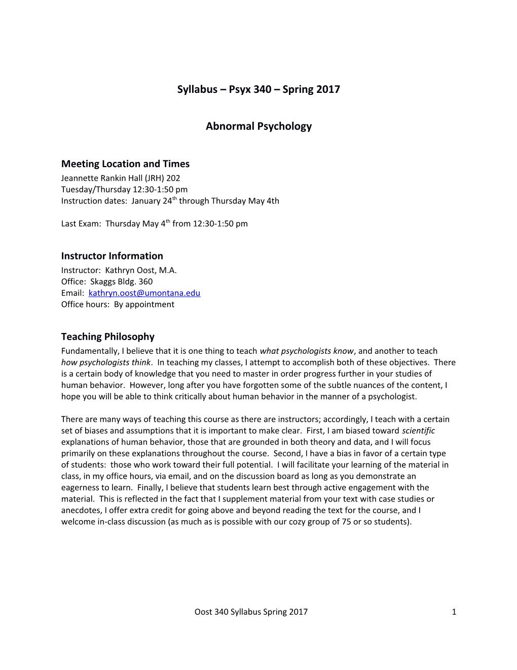 Syllabus Psyx 340 Spring 2017