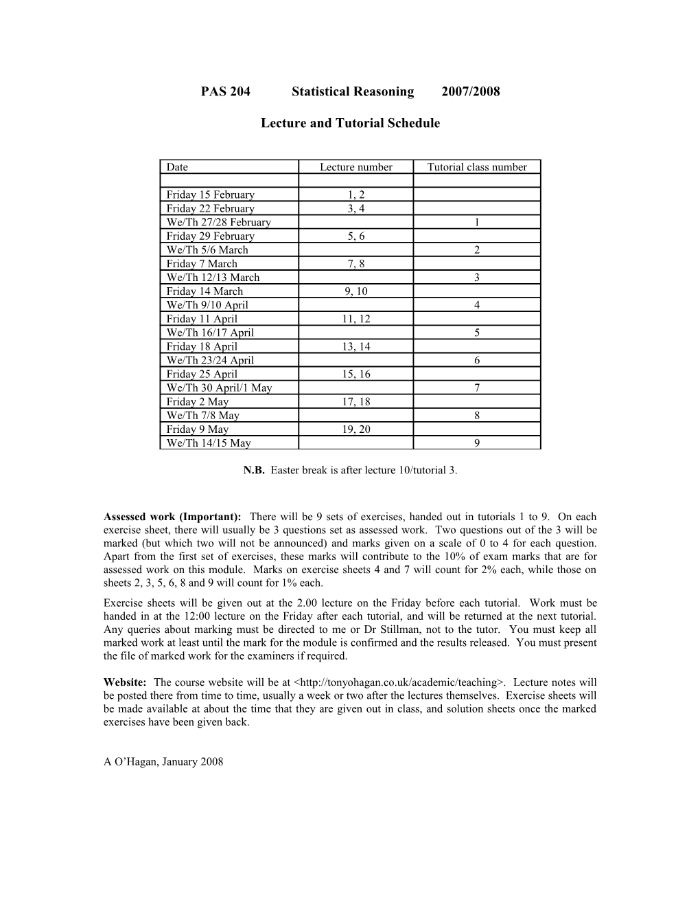 PAS 254 Likelihood and Inference 1999/2000