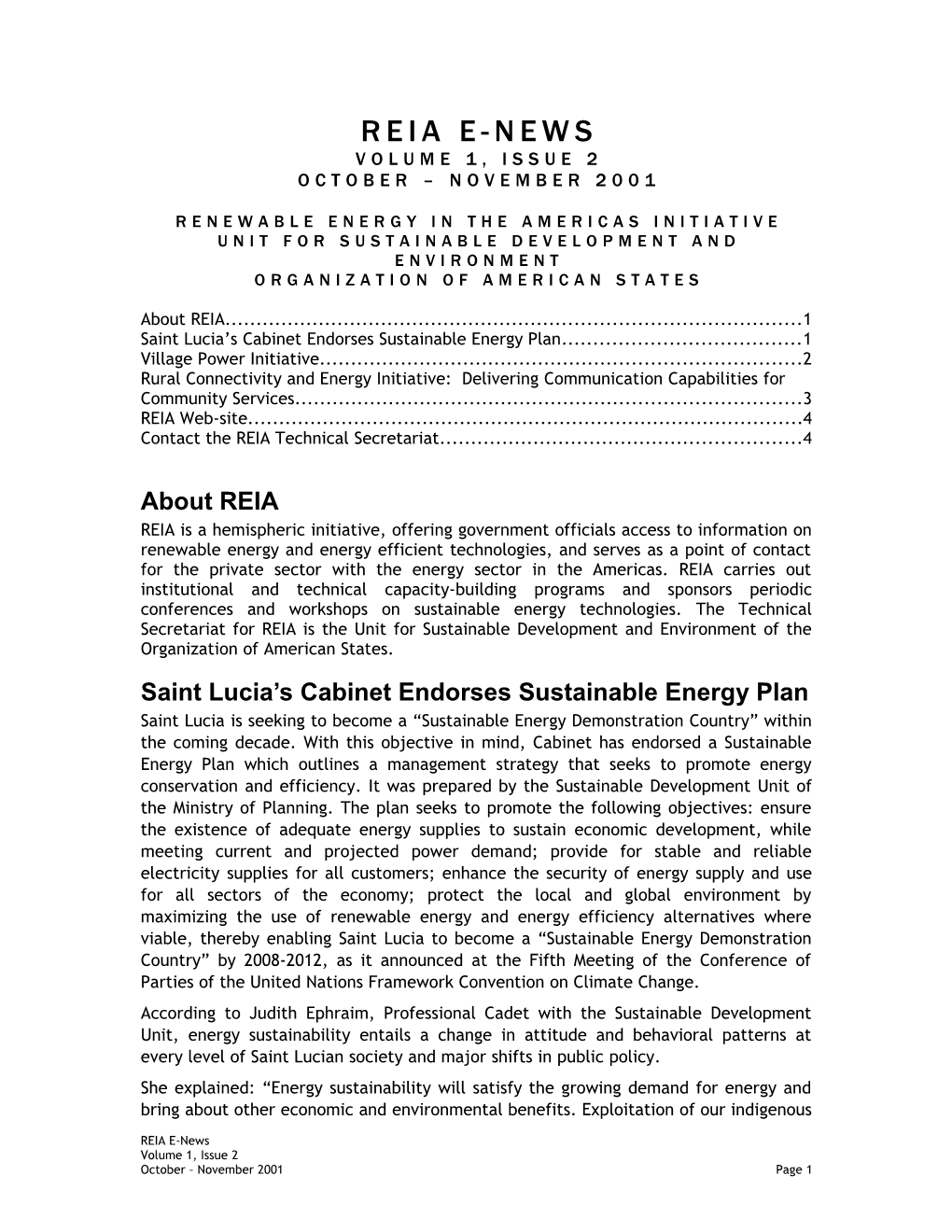 Renewable Energy in the Americas Initiative