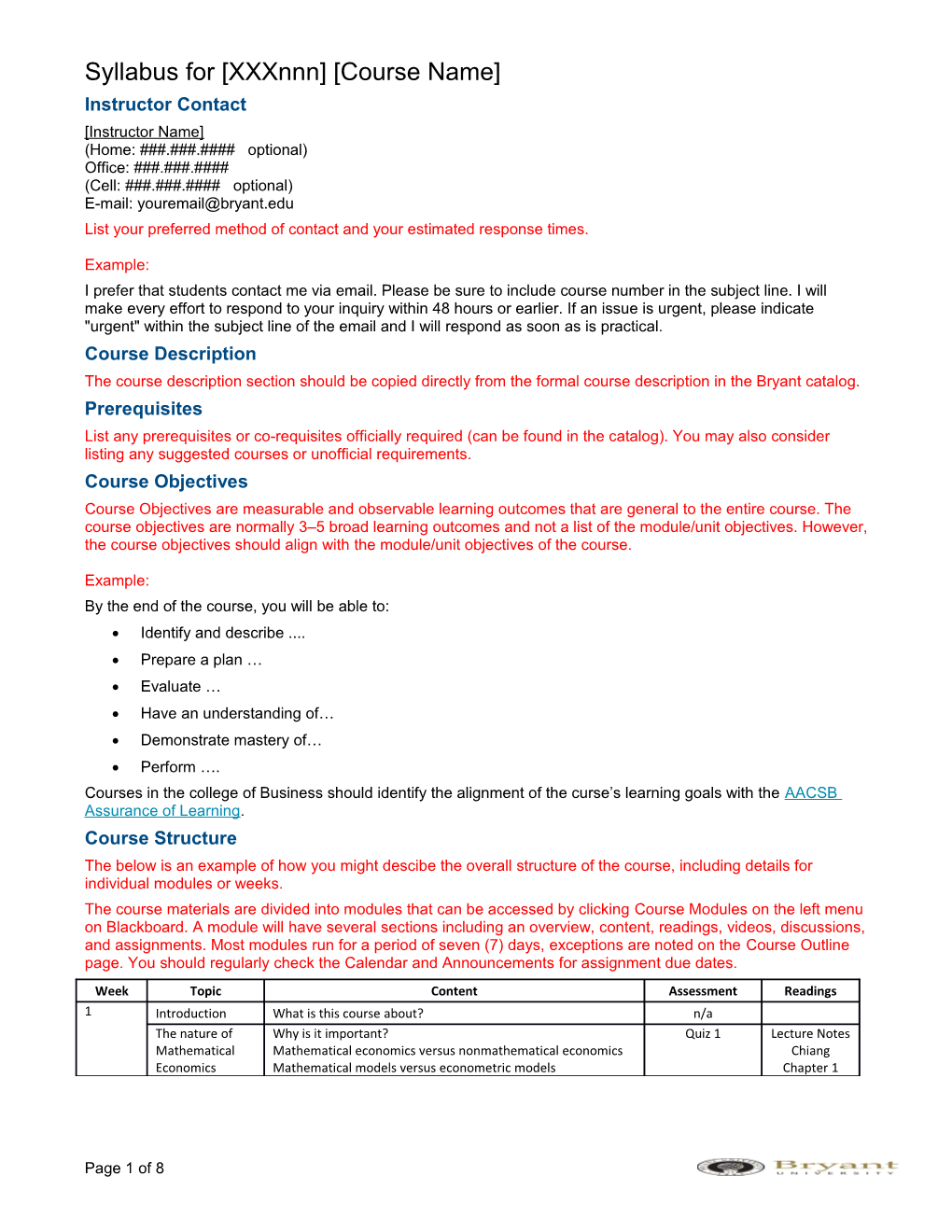 Syllabus for Xxxnnn Course Name