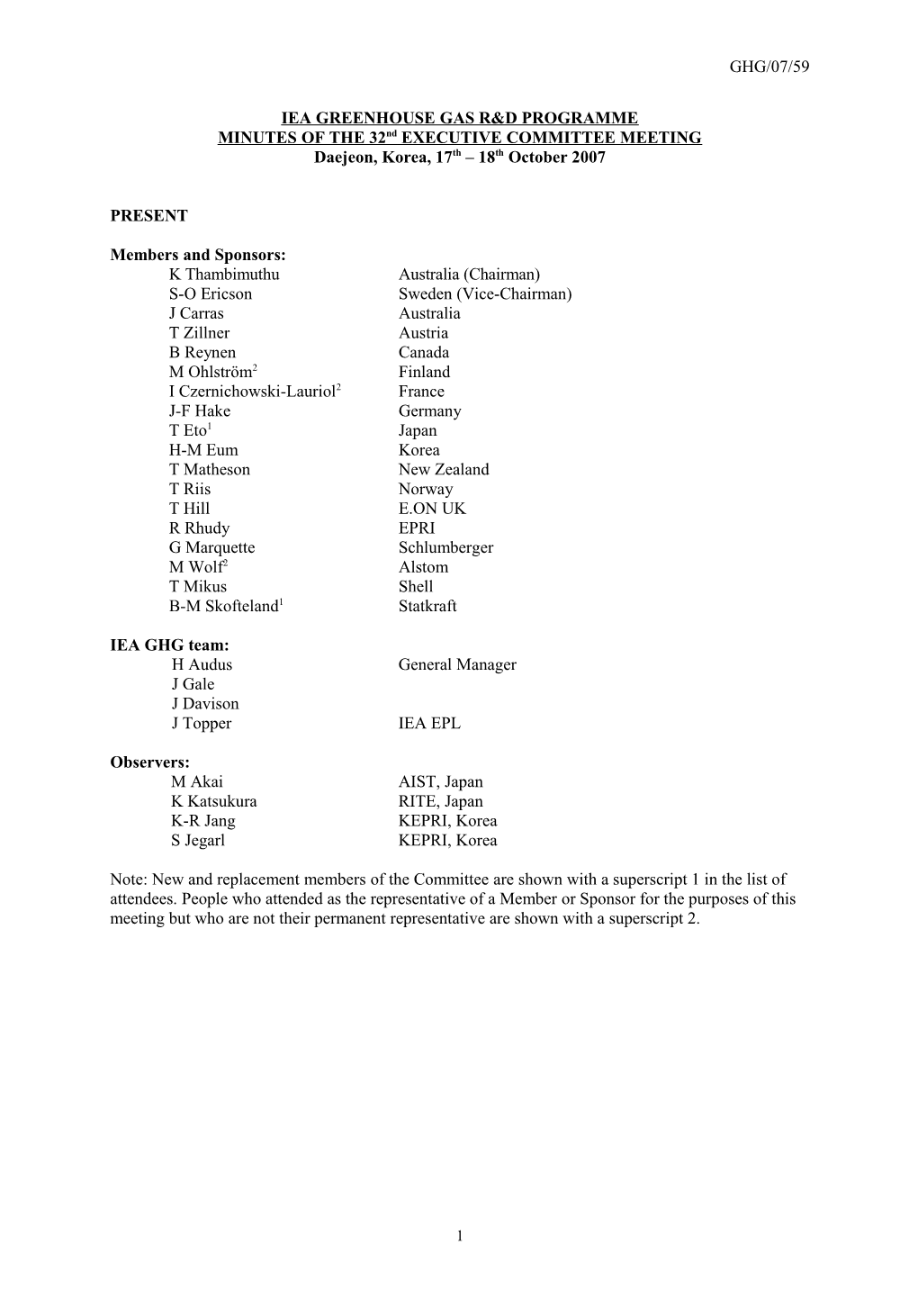 Iea Greenhouse Gas R&D Programme s1