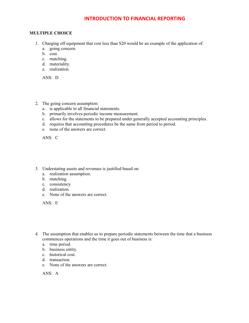 Introduction to Financial Reporting