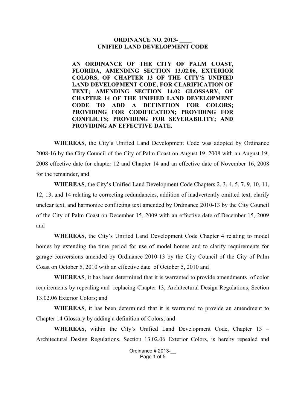 Unified Land Development Code