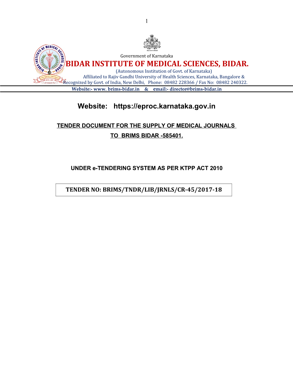 Bidar Institute of Medical Sciences, Bidar